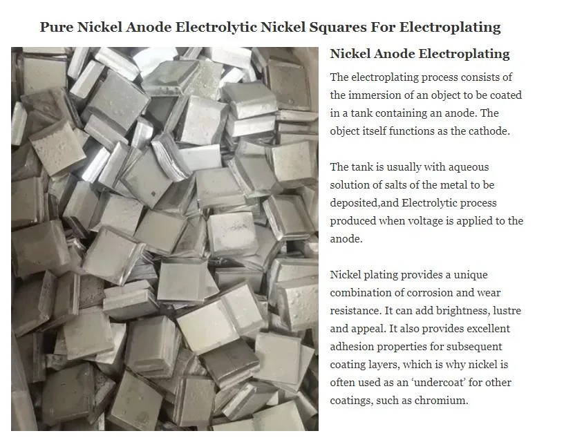 Electroplating Nickel Cobalt Sheet Cathode Nickel Anode
